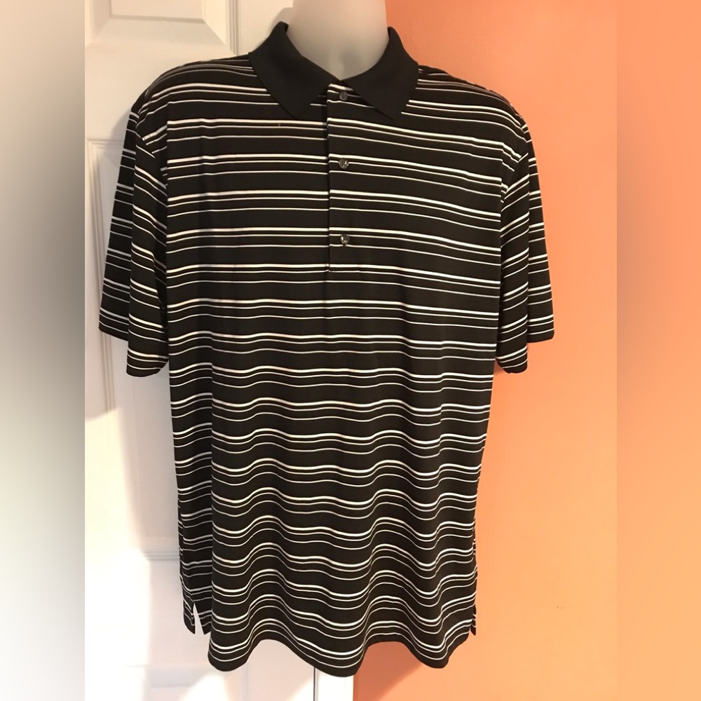 🪴Greg Norman Men’s  Black/White Play Dry Shirt, Size L